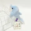 Very precious, fragrant and soft, blue dolphin magnetic fridge magnet, plush toy doll, toy table companion doll, cute and fun, ideal for gifting. Magnetic light blue plush dolphin doll, bionic cotton dolphin doll details Picture
